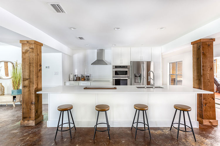 Kitchen bar area at Group Retreat in Fairhope, Alabama