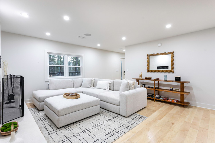 Elegant living room at Group Retreat in Fairhope, Alabama