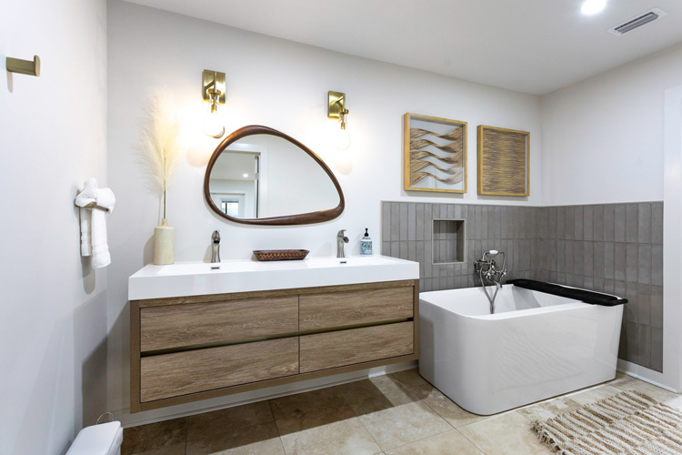 bathroom at Group Retreat in Fairhope, Alabama